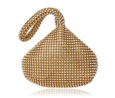 Taşlı Gold Mini Kese Çanta