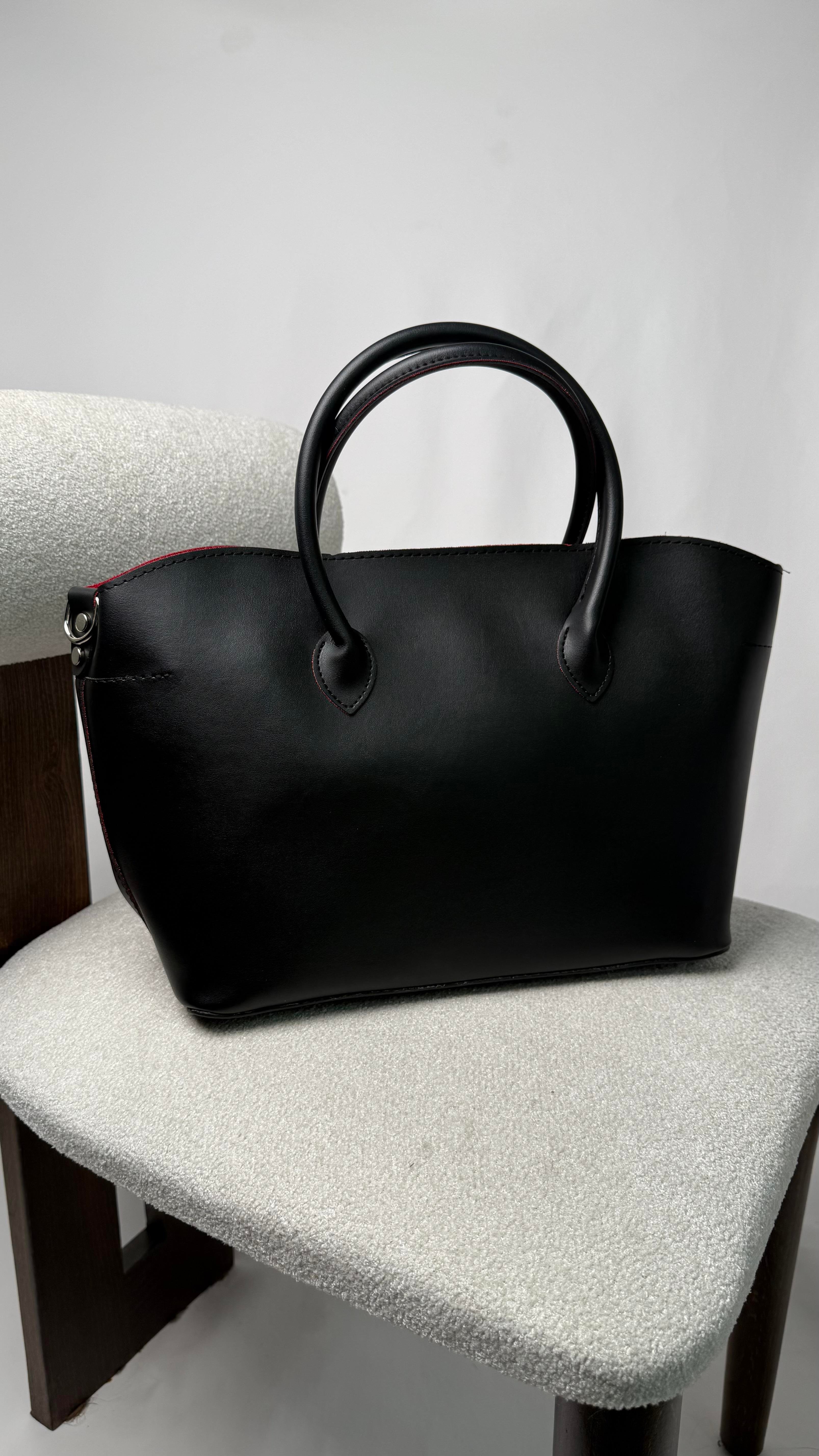 Tote Model Büyük Boy Yavrulu El ve ÇApraz Çanta Siyah 