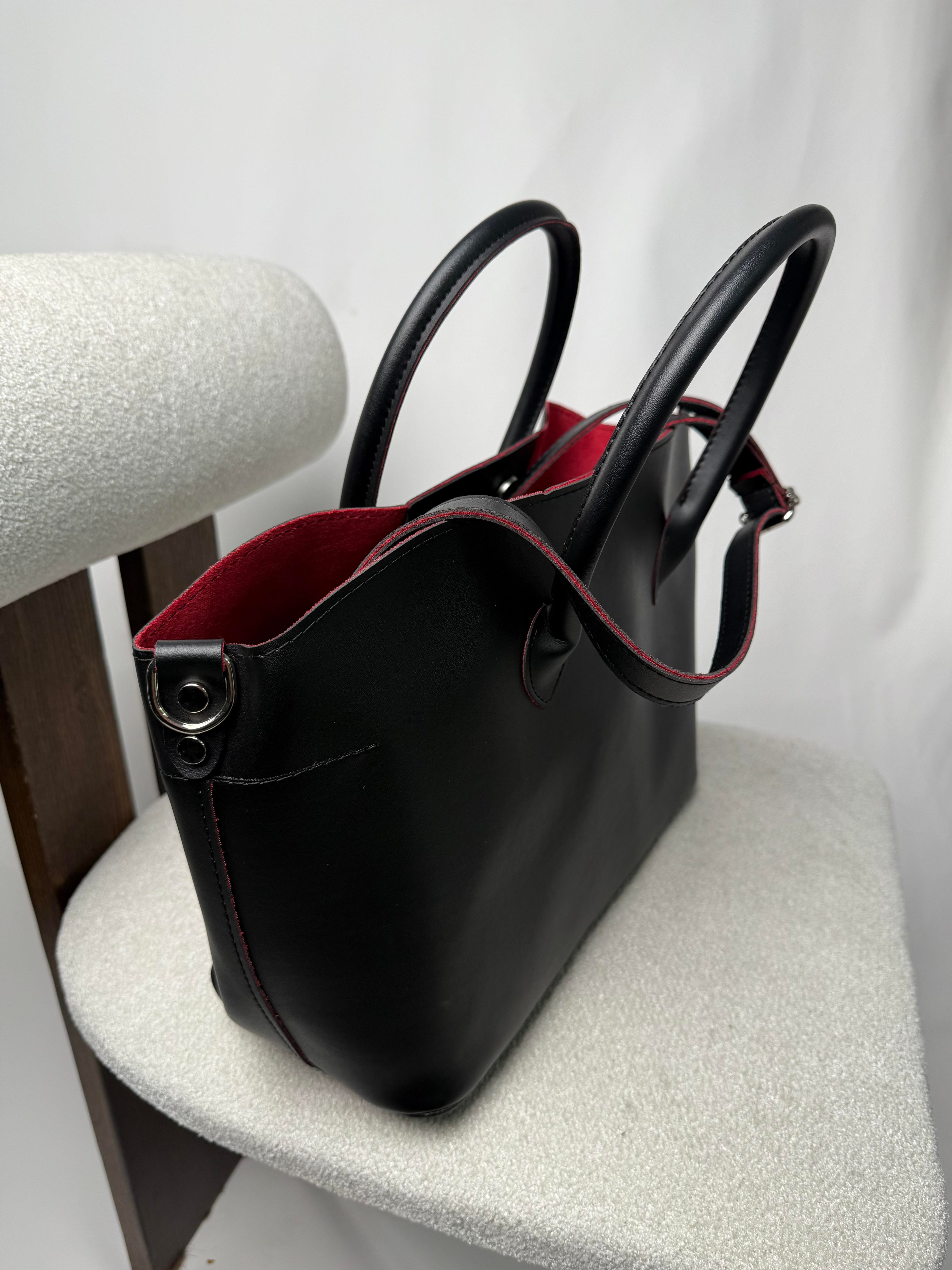 Tote Model Büyük Boy Yavrulu El ve ÇApraz Çanta Siyah 