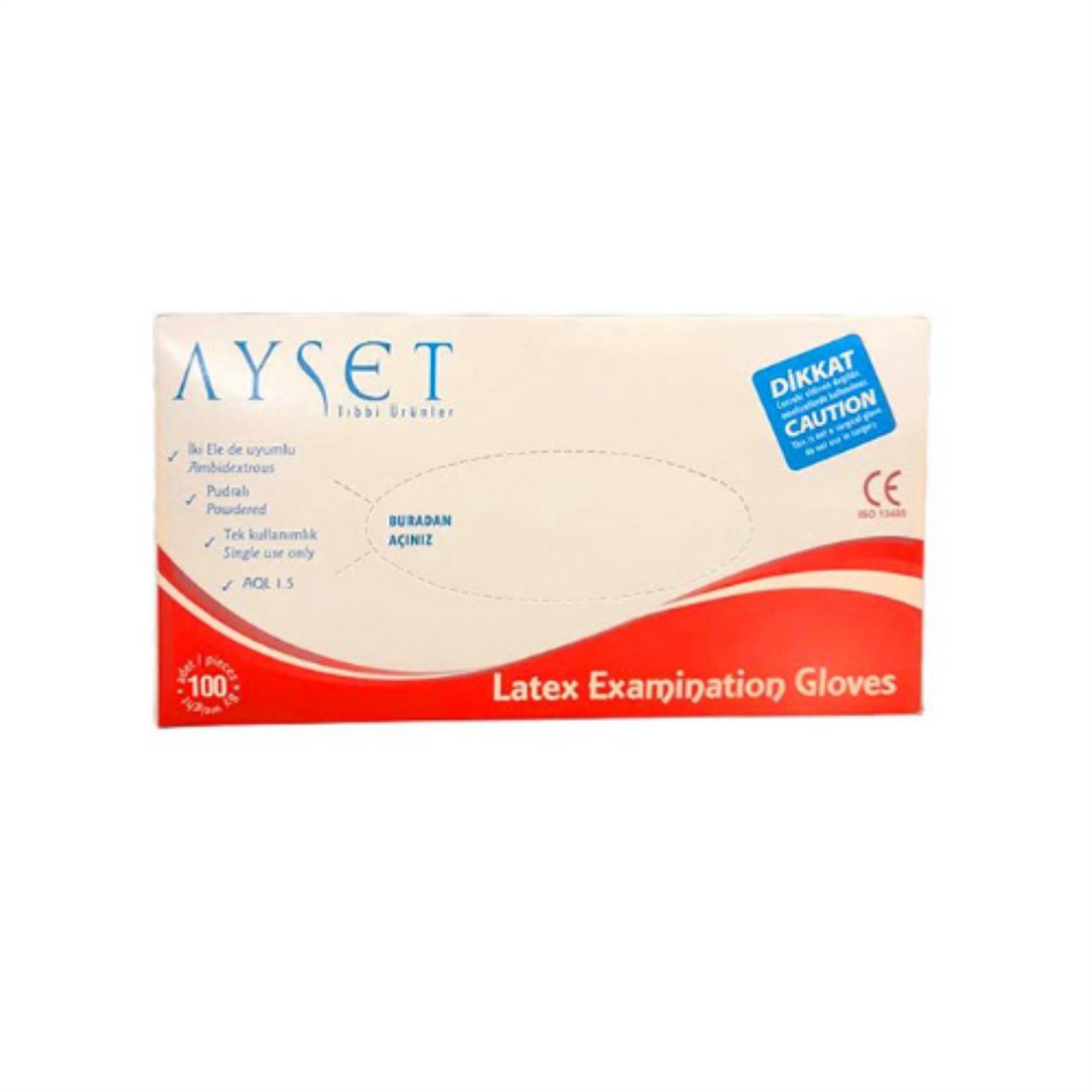 Ayset Lateks Pudralı Muayene Eldiveni Small