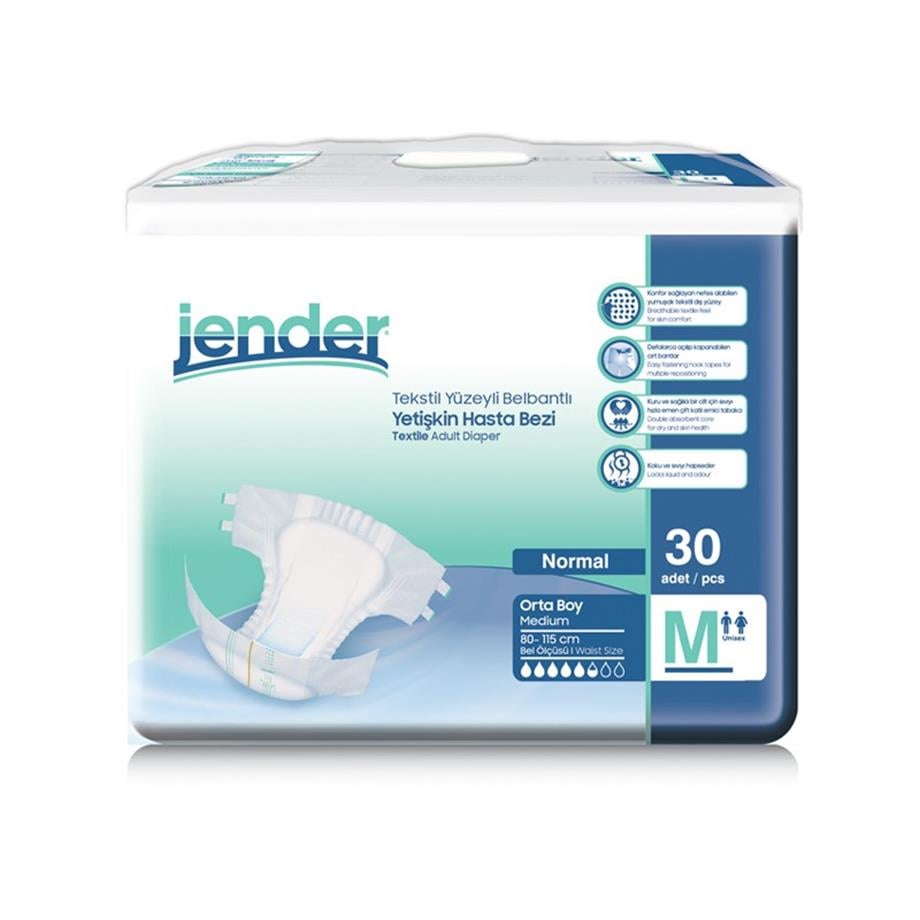 Jender Tekstil Bel Bantlı Hasta Bezi 30'lu Medıum