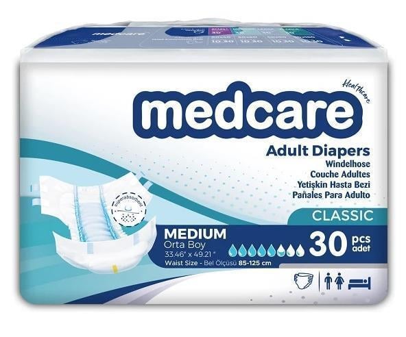 Medcare Belbantlı Hasta Bezi Bağlamalı  Medium 30'lu