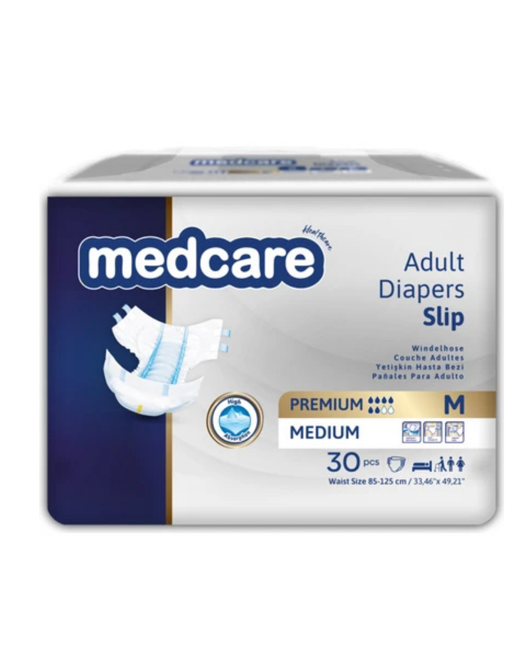 Medcare Belbantlı Premium Hasta Bezi Bağlamalı  Medium 30'lu