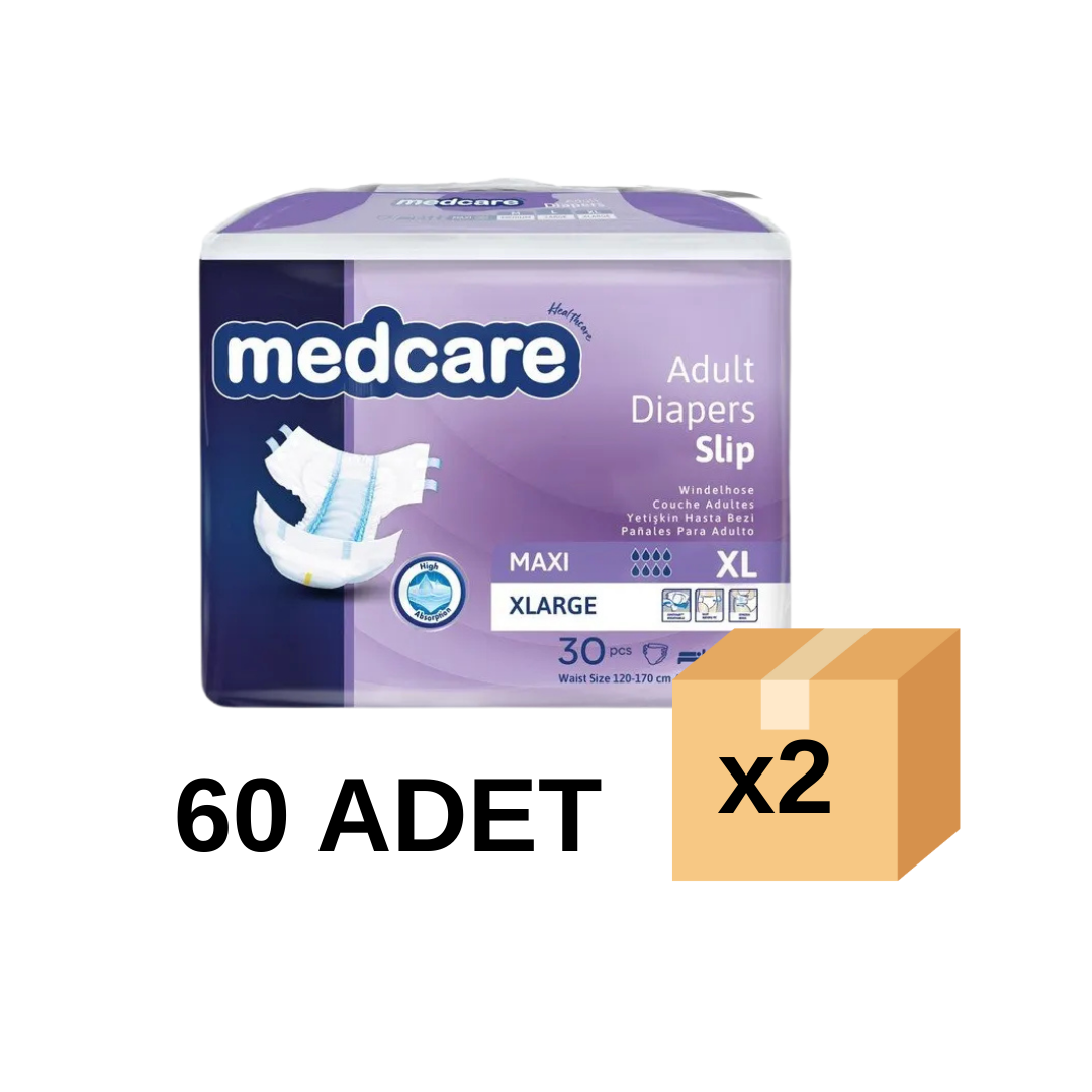 Medcare Maxi 8 Damla Belbantlı Hasta Bezi Bağlamalı  XLarge 60'lı