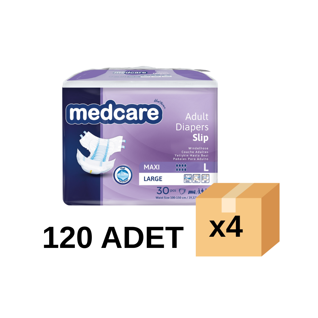 Medcare Maxi 8 Damla Belbantlı Hasta Bezi Bağlamalı  Large 120'li