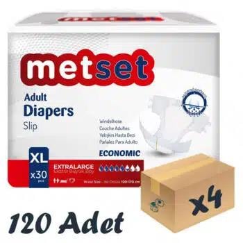 Metset Ekonomik Bel Bantlı Hasta Bezi 5,5 Damla XLarge Ekstra Büyük Boy  120'Li 