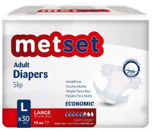 Metset Ekonomik Bel Bantlı Hasta Bezi 5,5 Damla Large Büyük Boy 30'lu