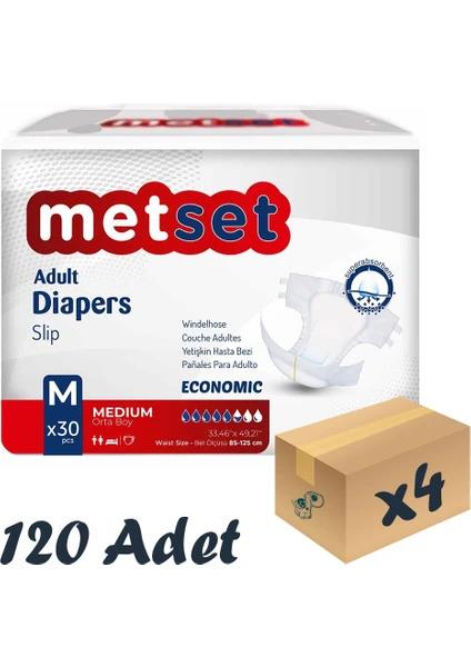 Metset Ekonomik Bel Bantlı Hasta Bezi 5,5 Damla Medium Orta Boy  120'Li 