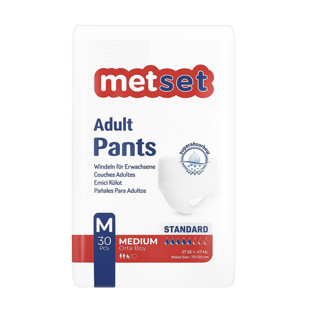Metset Ekonomik Külot Hasta Bezi Medium Orta Boy 30'lu