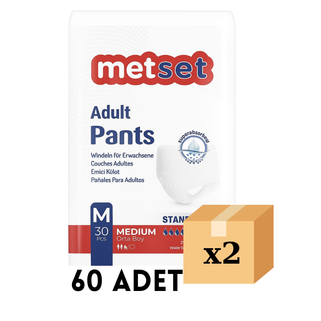 Metset Ekonomik Külot Hasta Bezi Medium Orta Boy 60'lı
