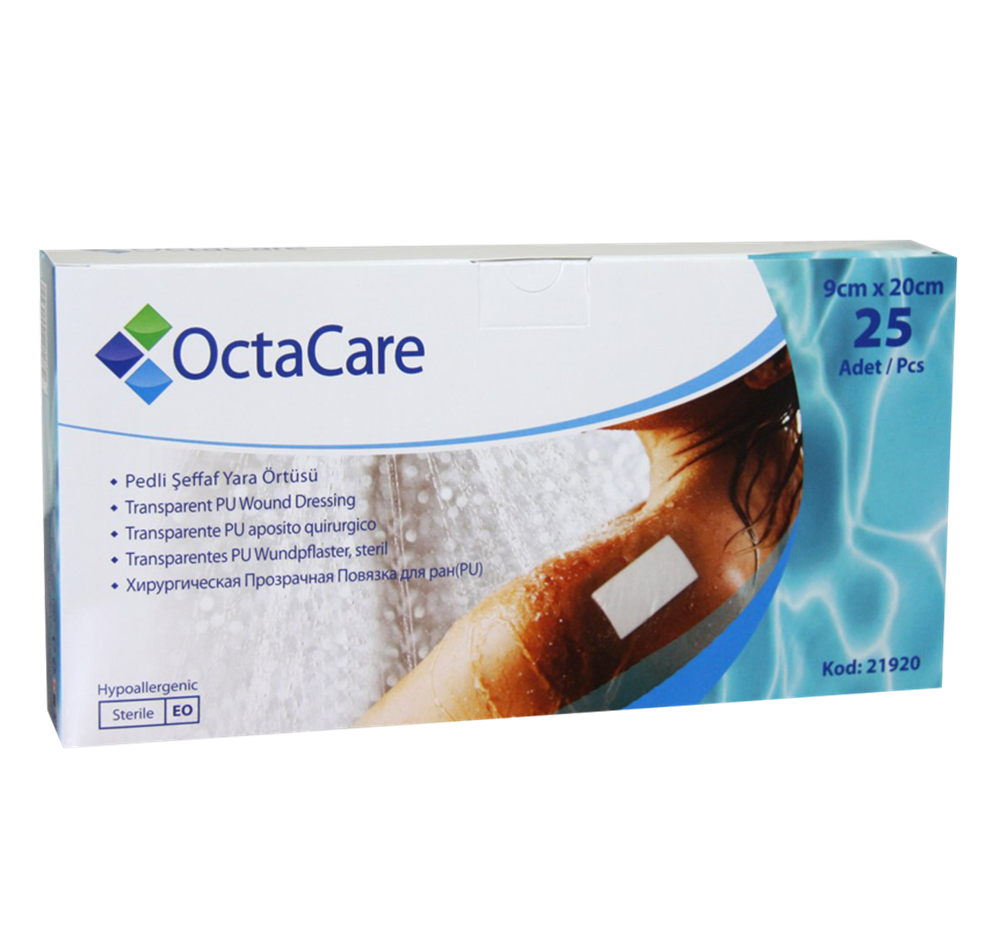 OctaCare Şeffaf Yara Örtüsü 9cmx20cm 25  Adet 