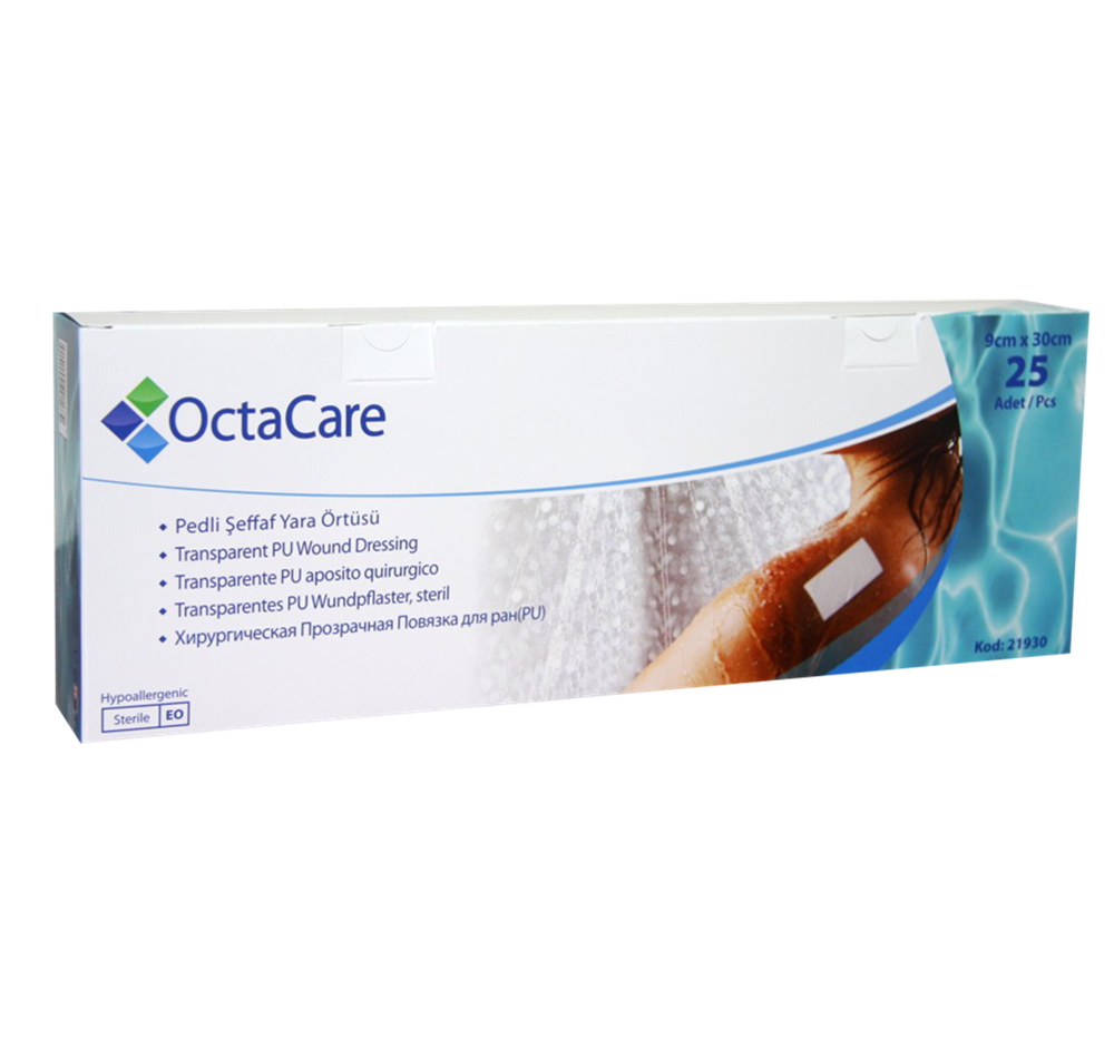 OctaCare Şeffaf Yara Örtüsü 9cmx30cm Sezaryen  25  Adet 