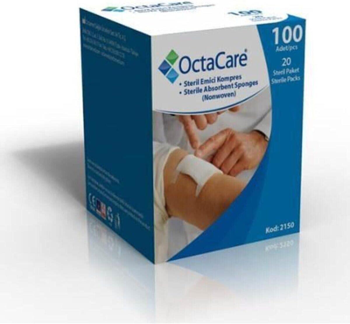 OctaCare Steril Emici Kompres Gazlı Bez 7,5cm x 7,5cm 100'lü