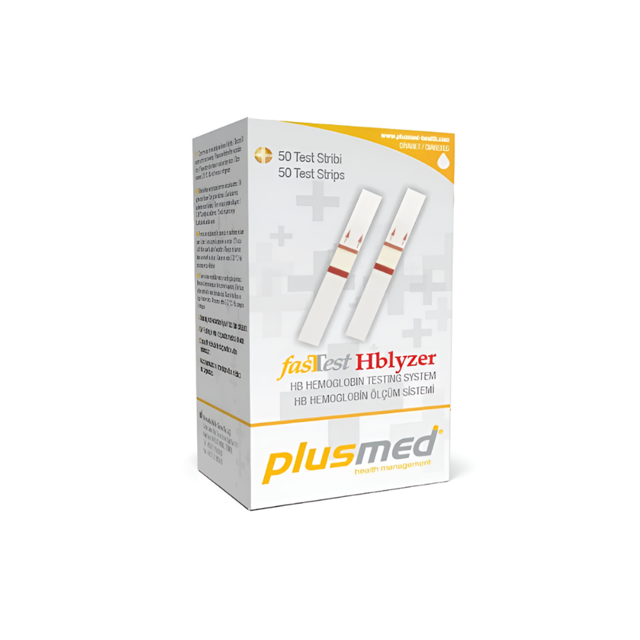 PlusMed Fasttest Hblyzer Hemoglobin Ölçüm Test Stribi 50'li