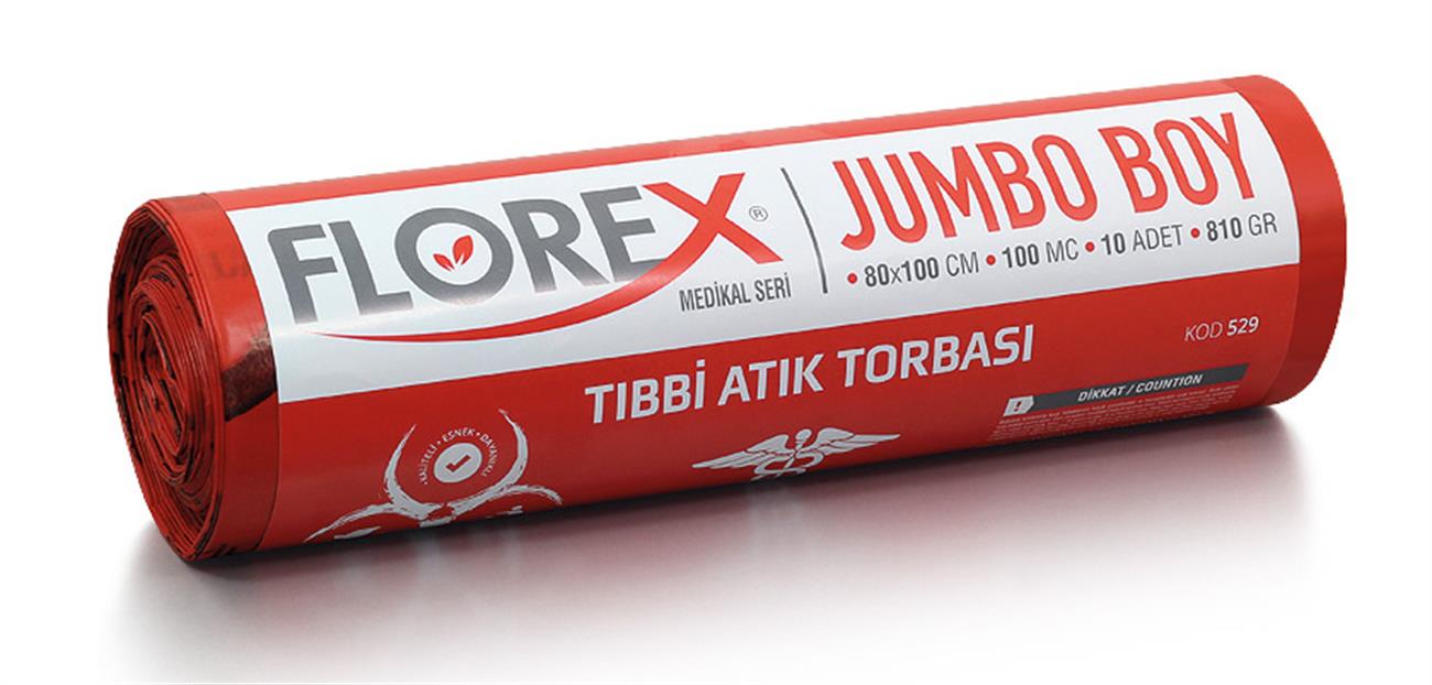 Tıbbi Atık Baskılı Jumbo Boy Çöp Torbası