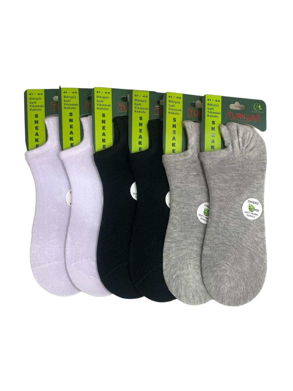 6'LI DİKİŞSİZ YAZLIK BAMBU ERKEK SNEAKERS ÇORAP
