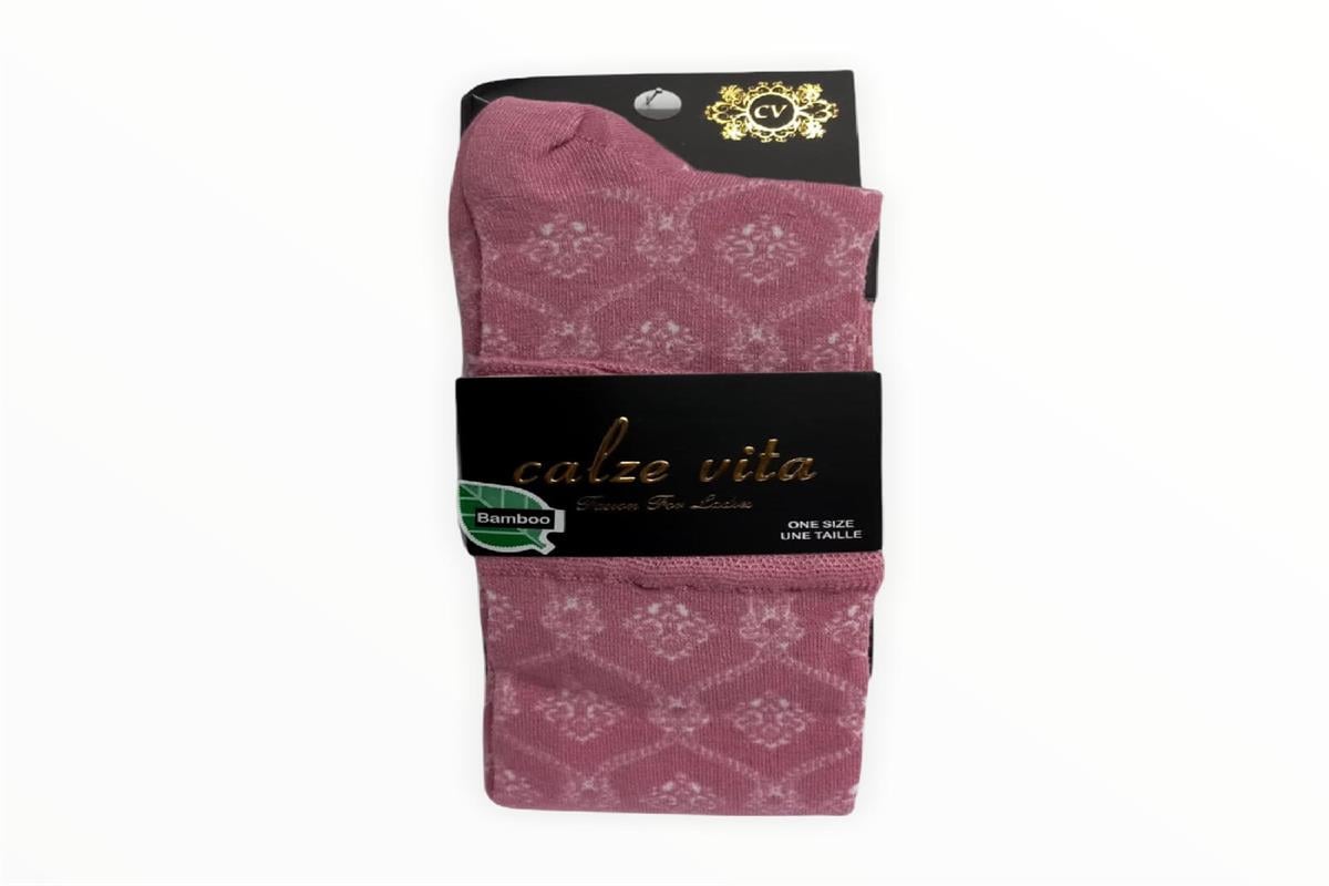 CALZE VİTA DESENLİ BAMBU DİZALTI ÇORAP - DİKİŞSİZ
