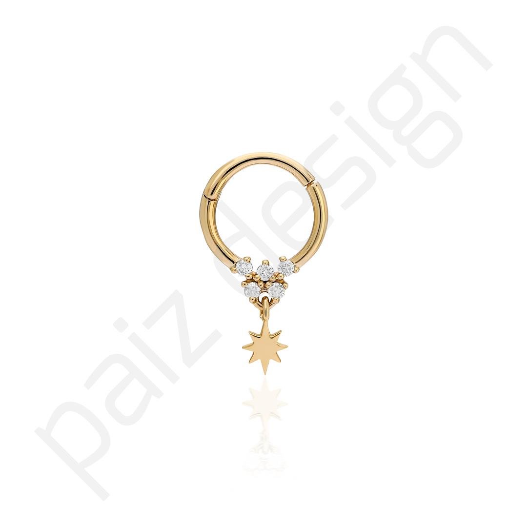 Paiz14 K Altın Halka Piercing