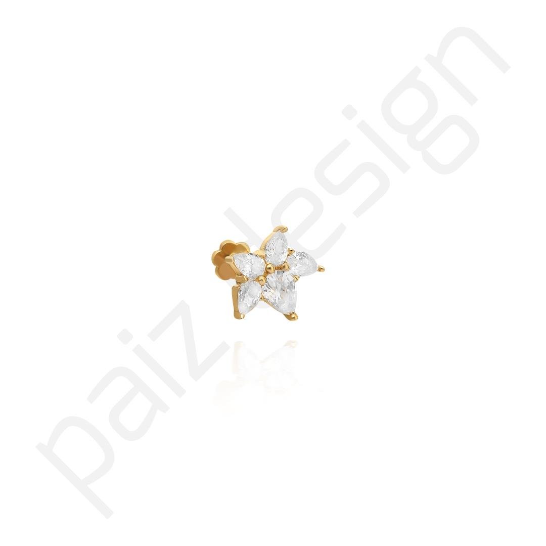 Paiz14 K Altın Pırlanta Piercing
