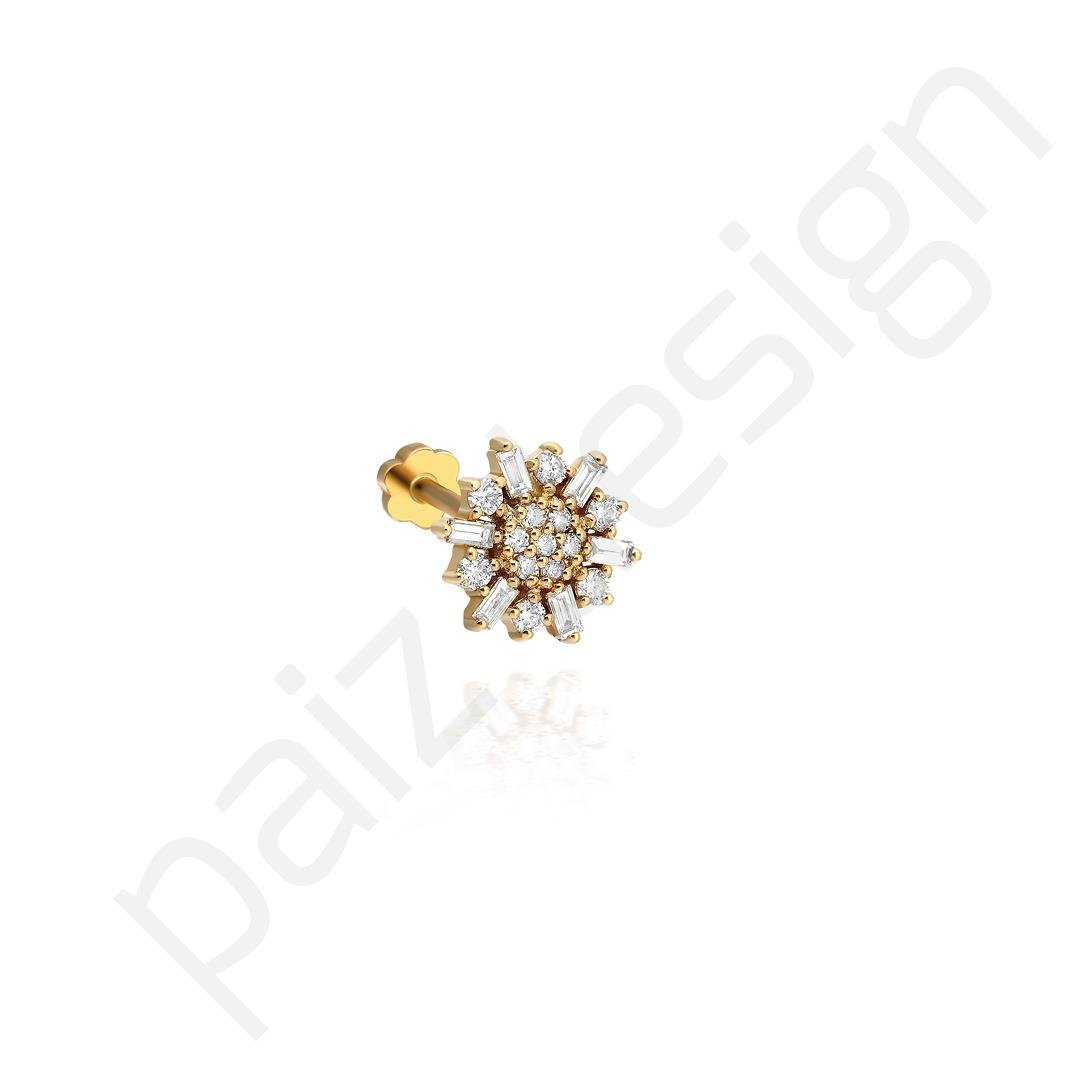 Paiz14 K Altın Pırlanta  Piercing