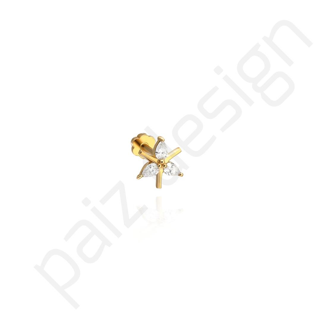 Paiz14 K Altın Pırlanta  Piercing