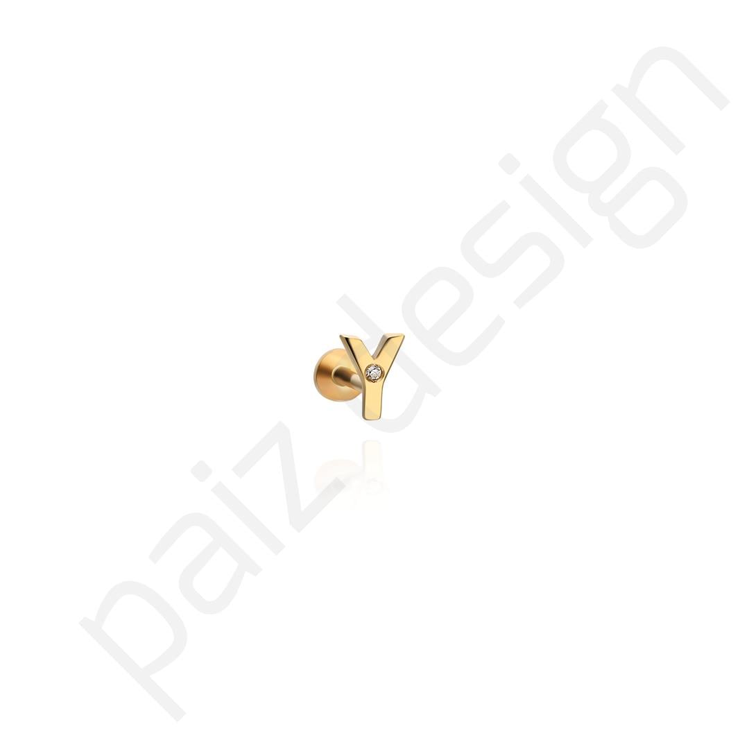 Paiz14 K Altın Pırlanta Piercing