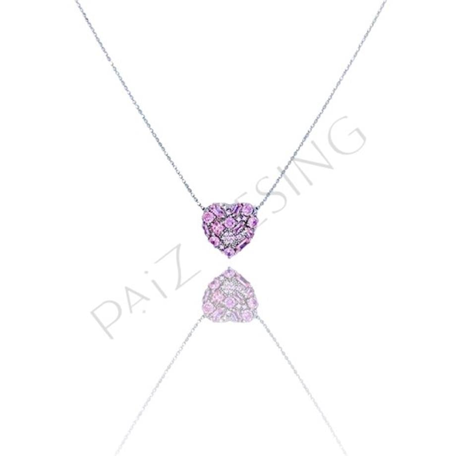 PaizAçık Pembe Taşlı Kolye