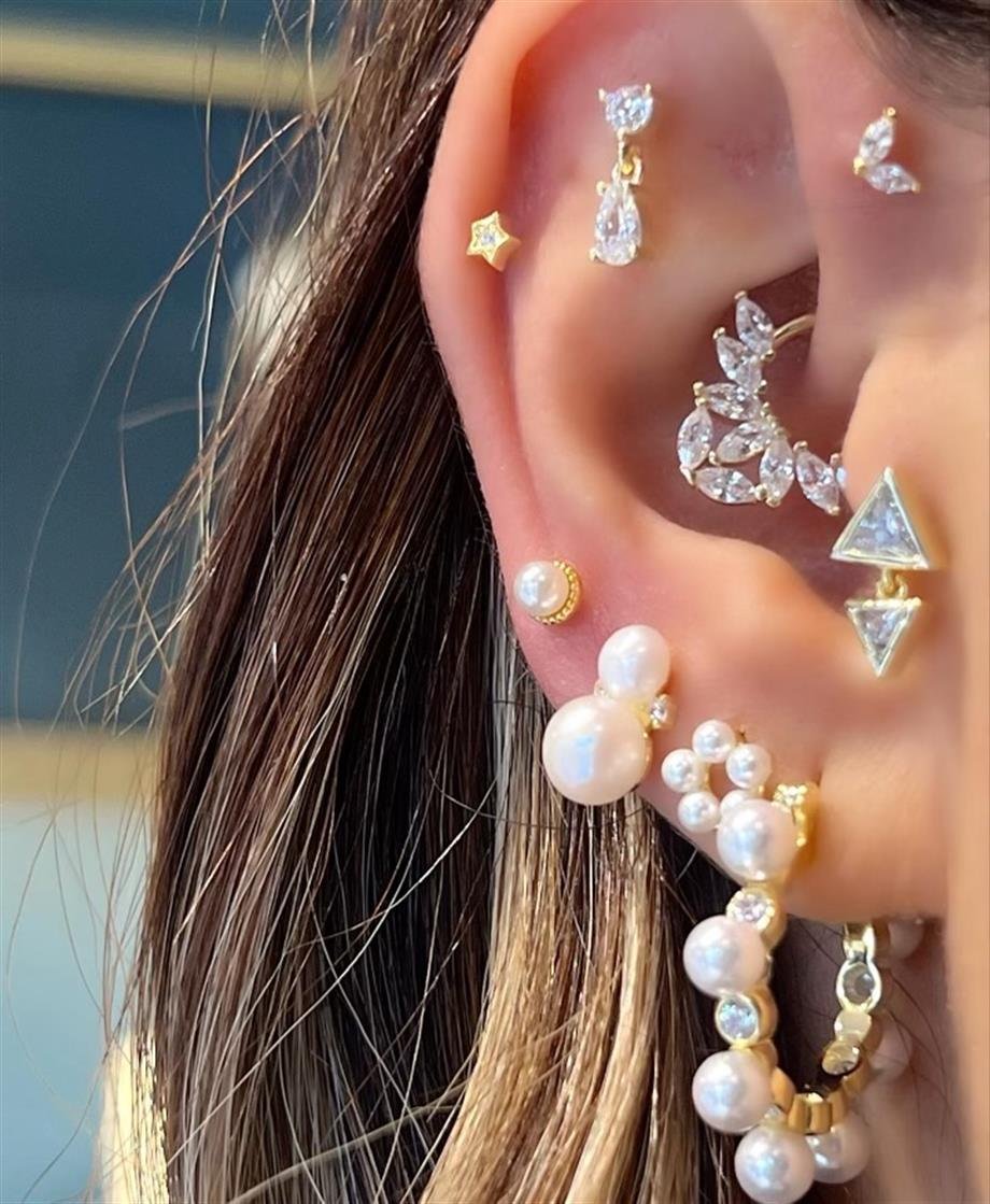 Paizİthal Gold Halka İncili Küpe 