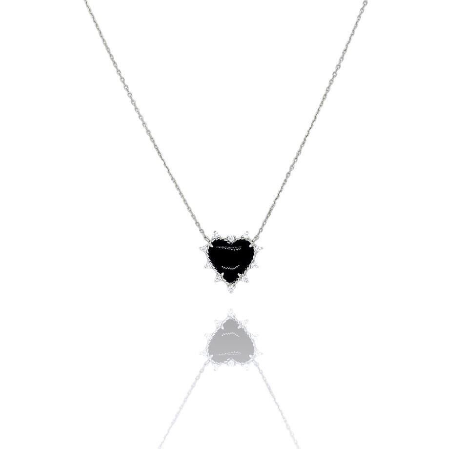 Paizİthal Silver Siyah Kalp Kolye 