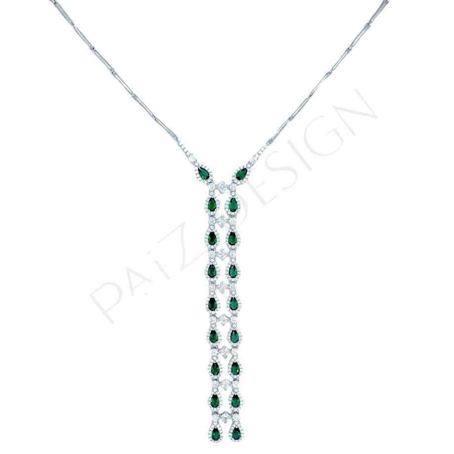 Paizİthal Yeşil Damla Taşlı Kolye 