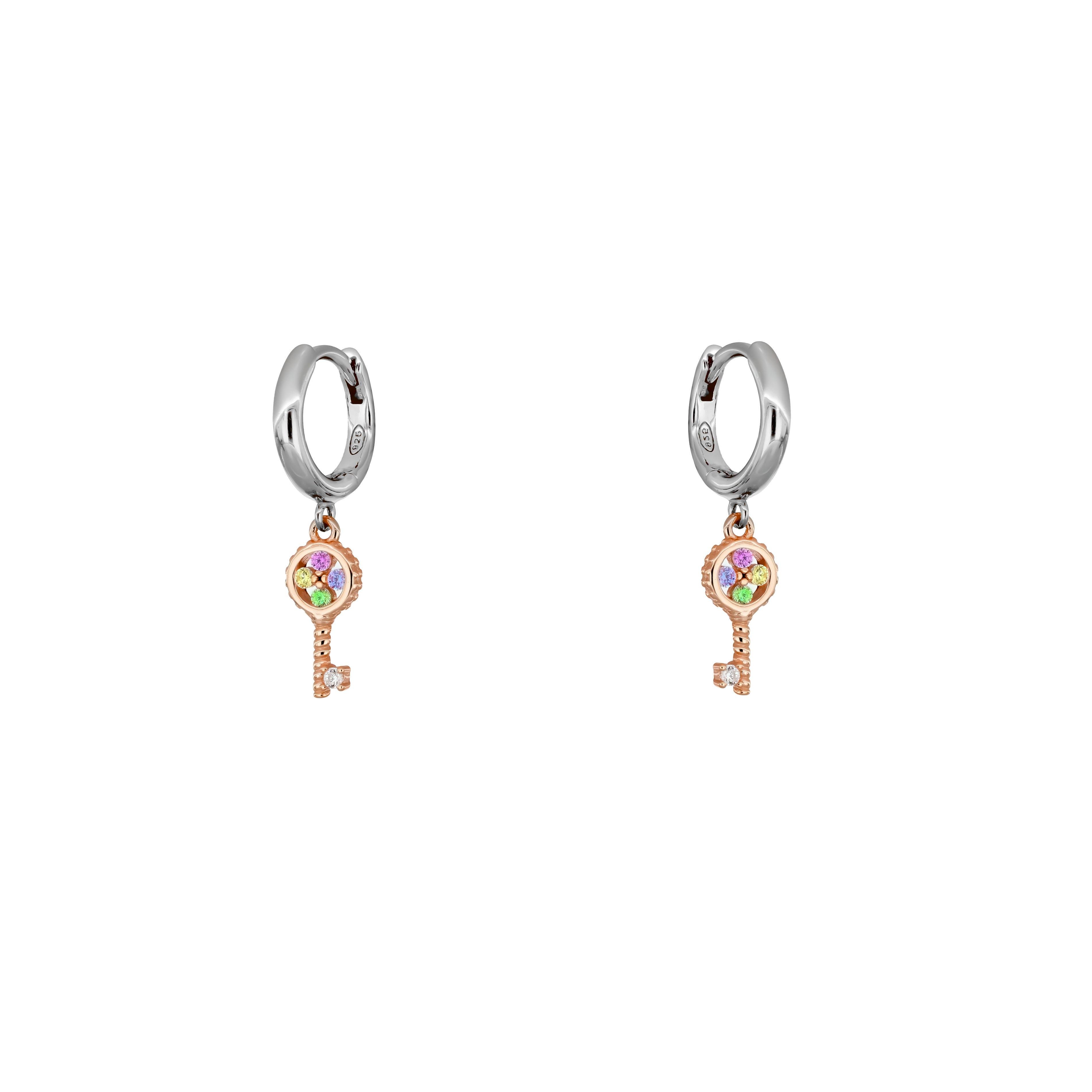 PaizSilver Rose Mini Anahtar Küpe 