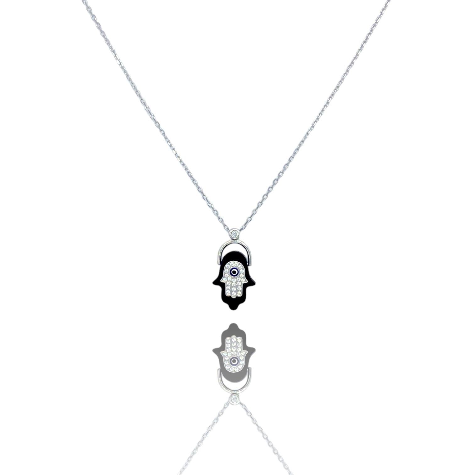 PaizSilver Siyah El Kolye 
