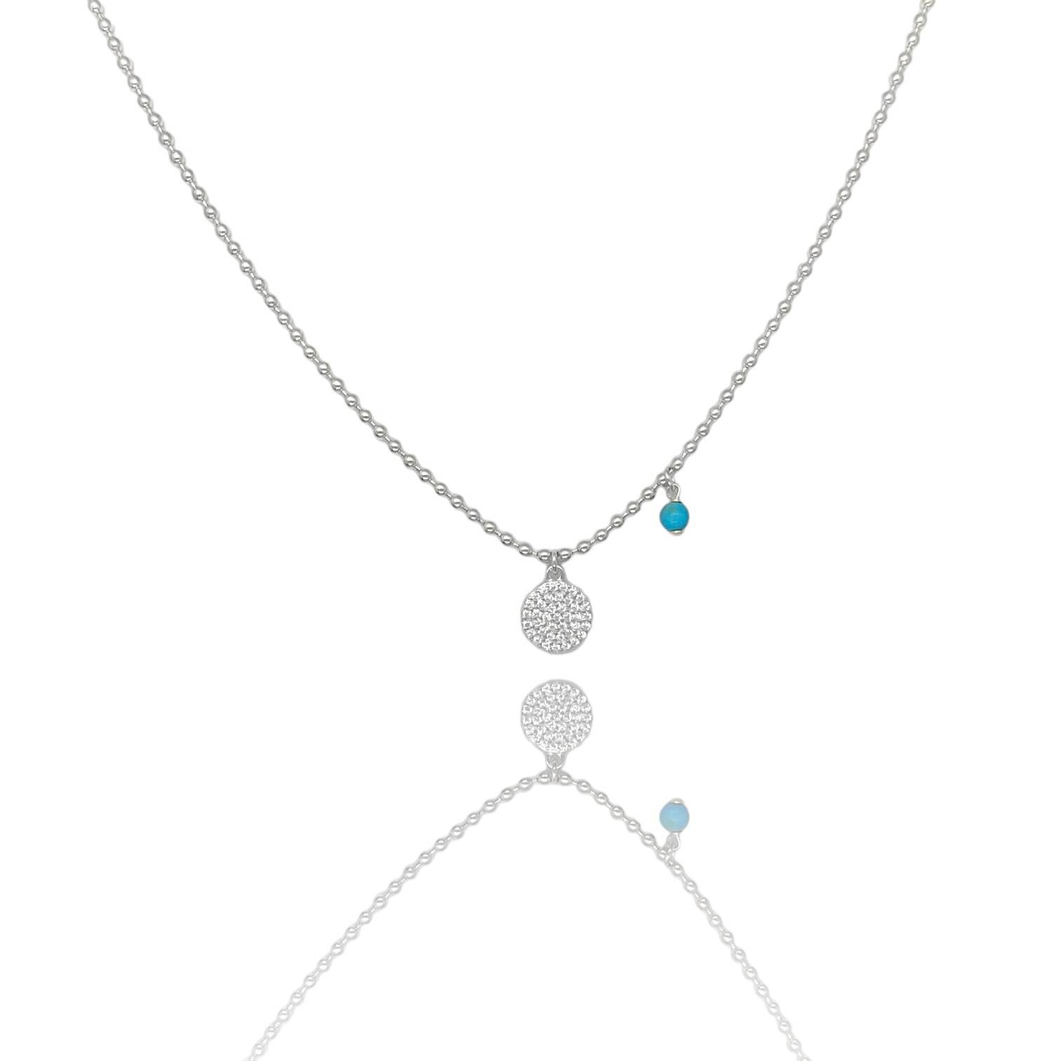 PaizSilver Yuvarlak Taşlı Kolye 
