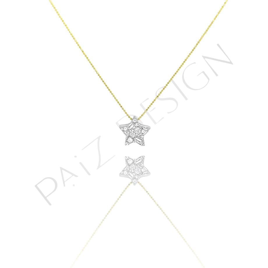 PaizTaşlı Yıldız Gold Kolye 