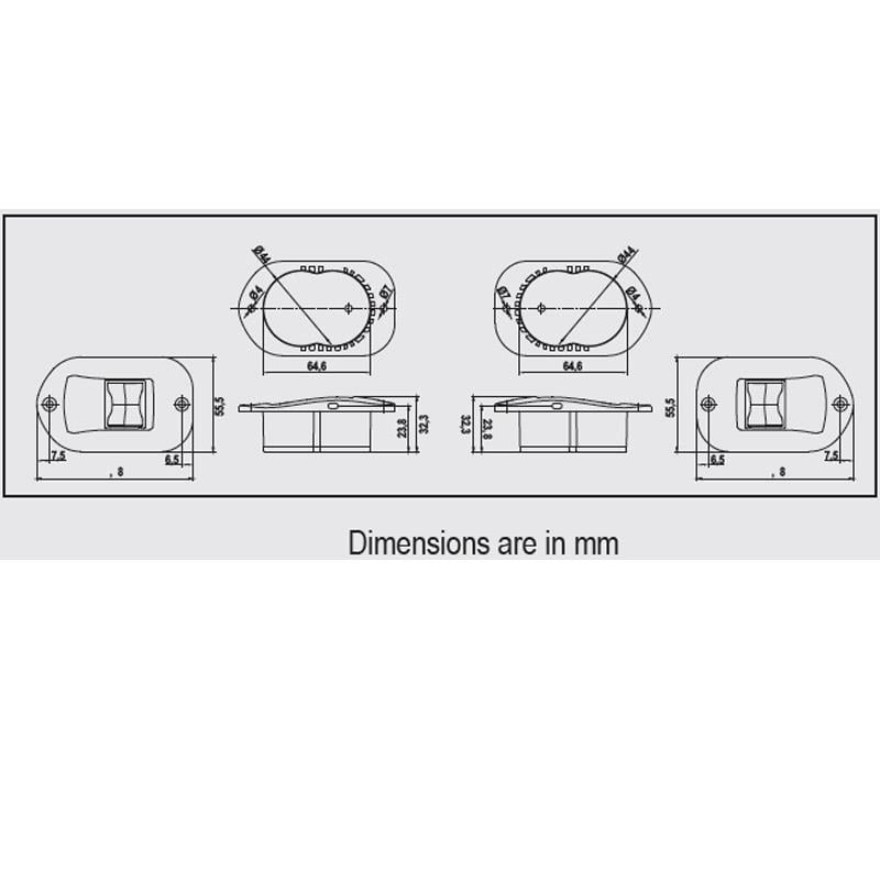 FOS LED 12 İSKELE&SANCAK FENERİ, SİYAH, GÖMME