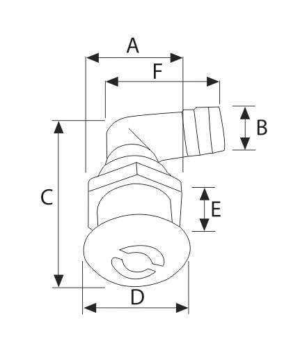 TANK HAVALANDIRMA, 90°,Ø16MM GİRİŞ, PLASTİK