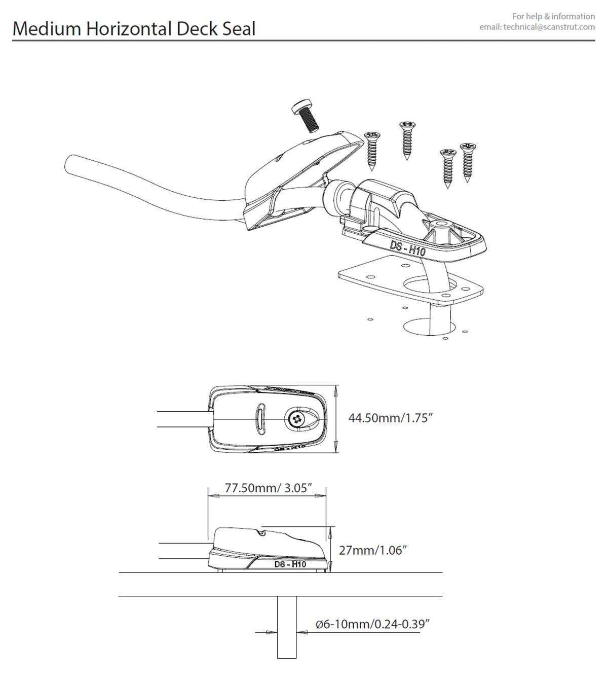 DS-H10 KABLO ÇIKIŞI, PLASTİK, SİYAH, 6-10MM