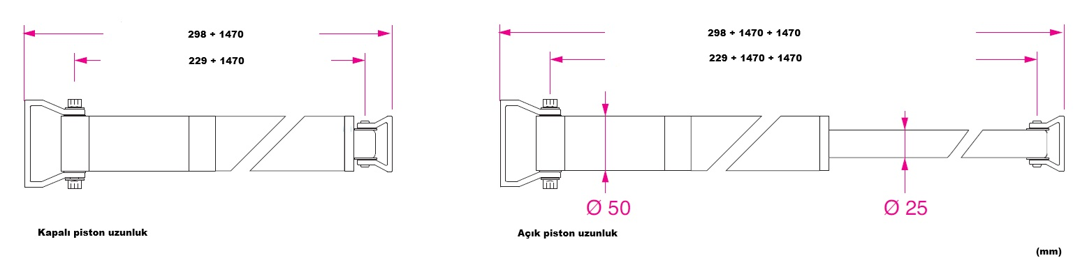 BARKA AKTUATÖR, İTME/ÇEKME. 100 KG.24-1470MM