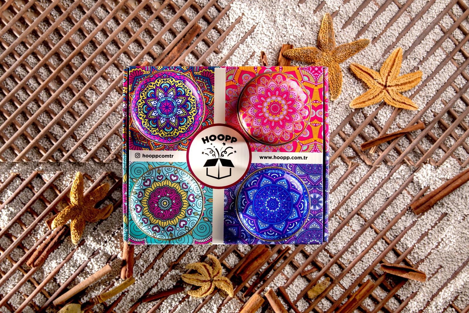 Hoopp Candle Kokulu Soya Wax Mum Seti 4'lü (Vanilya-Sedir-Okyanus-Lavanta) Kibrit Hediyeli