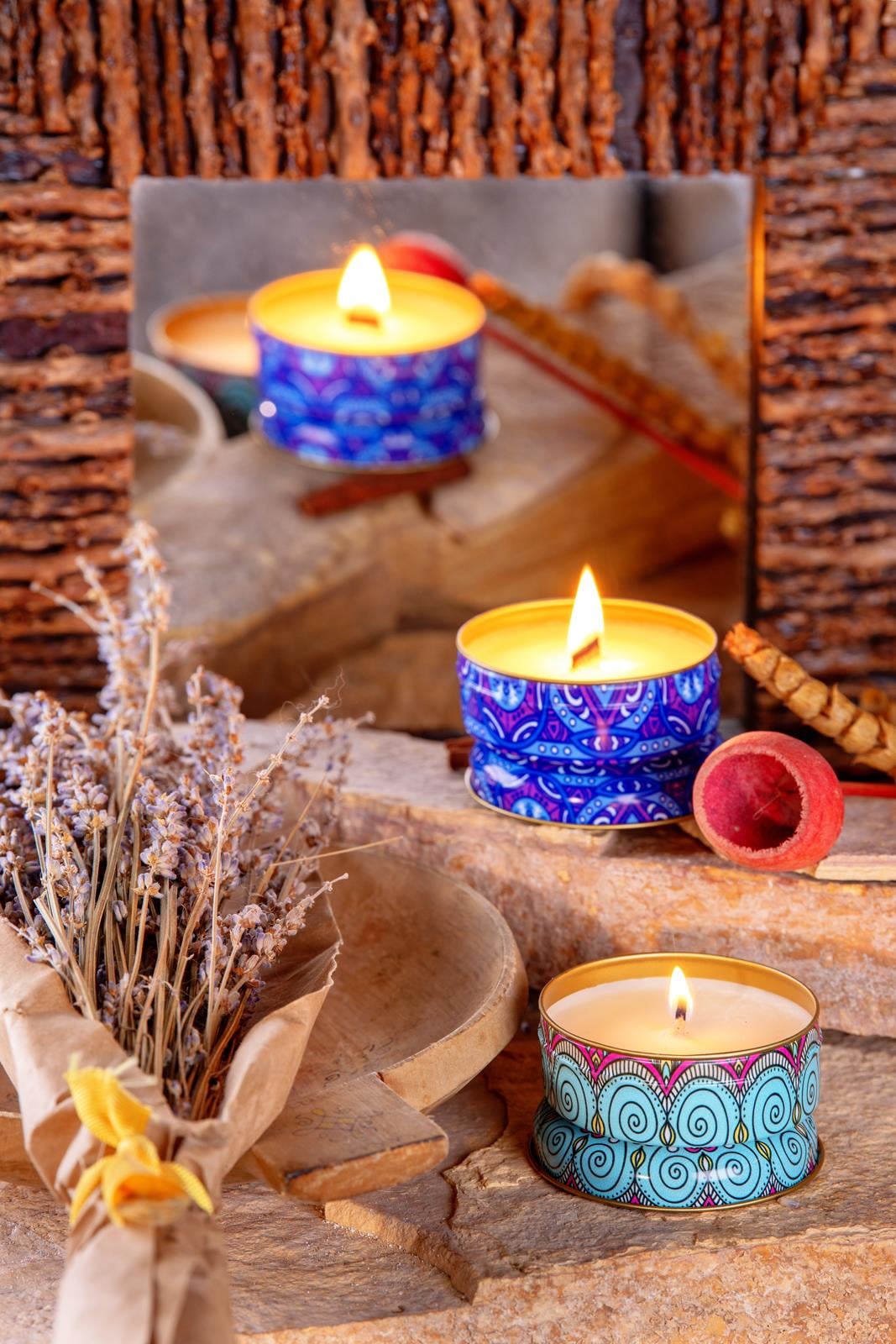 Hoopp Candle Kokulu Soya Wax Mum Seti 2'li (Okyanus-Lavanta)