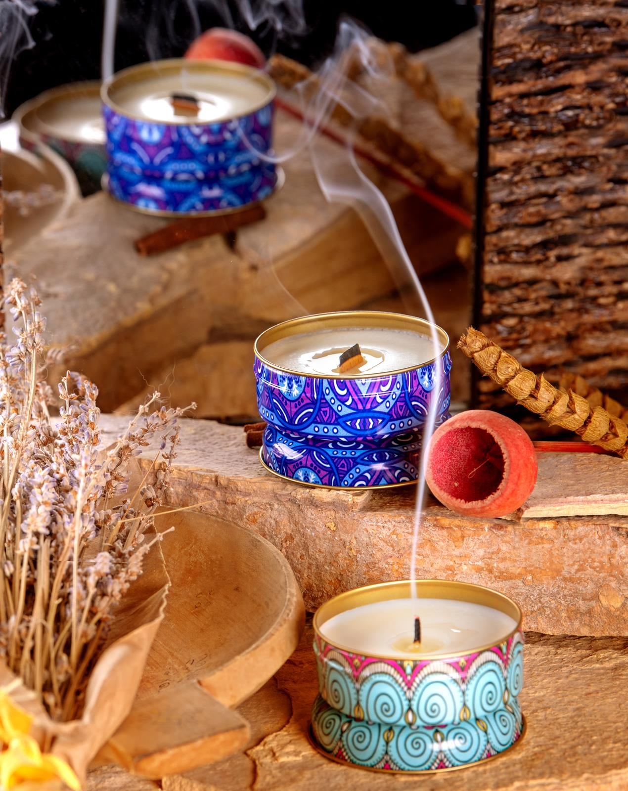 Hoopp Candle Kokulu Soya Wax Mum Seti 2'li (Okyanus-Lavanta)