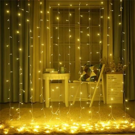 2X2 Metre Fişli Perde Led Işıklar Animasyonlu Eklemeli Dekoratif Organizasyon Dükkan Süsleme Ramazan Yılbaşı