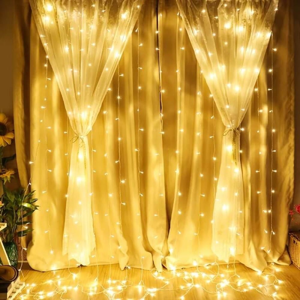 3X2 Metre Pilli Perde Led Işıklar Gün Işığı  Animasyonlu Organizasyon Süsleme  Yılbaşı