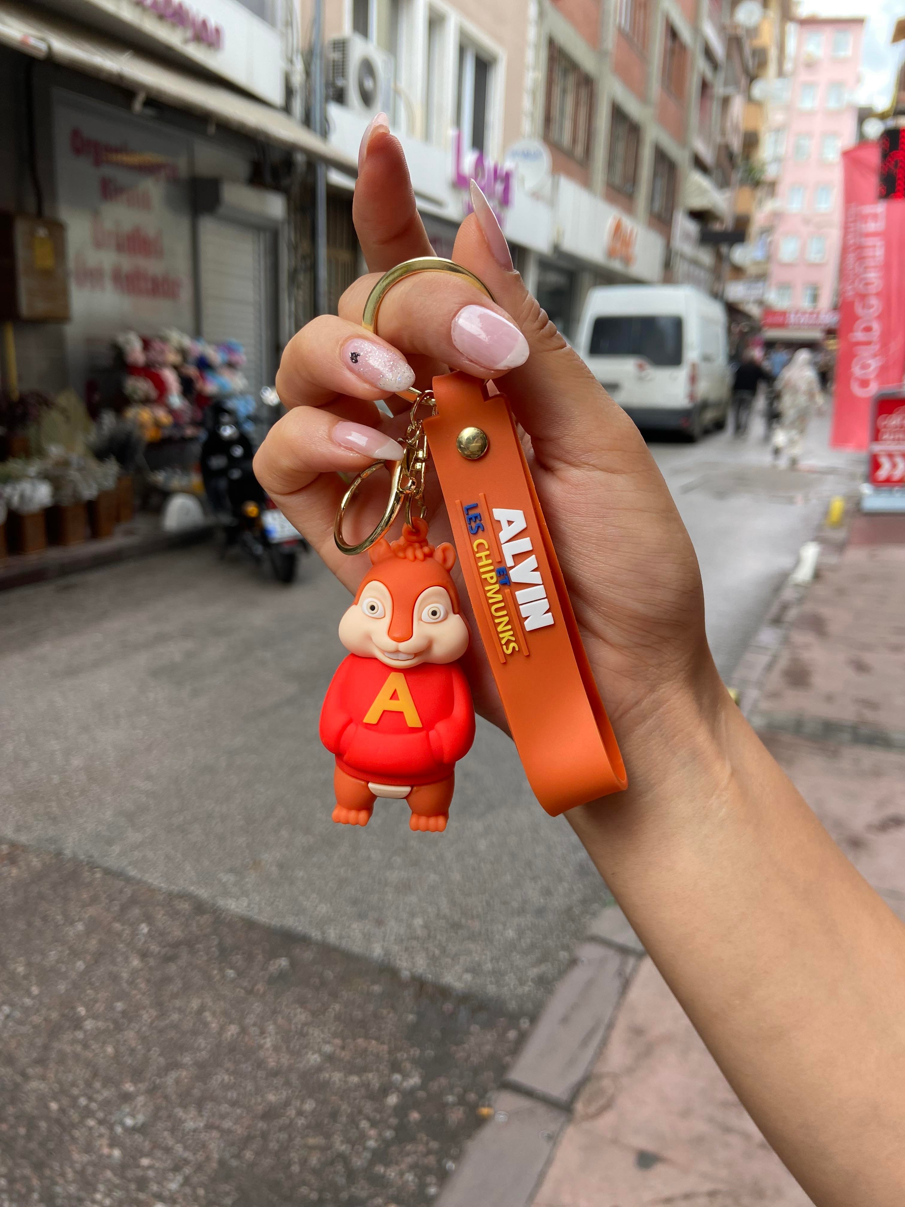 Alvin ve Sincapları Karakterleri Silikon Anahtarlık Çanta Süsü