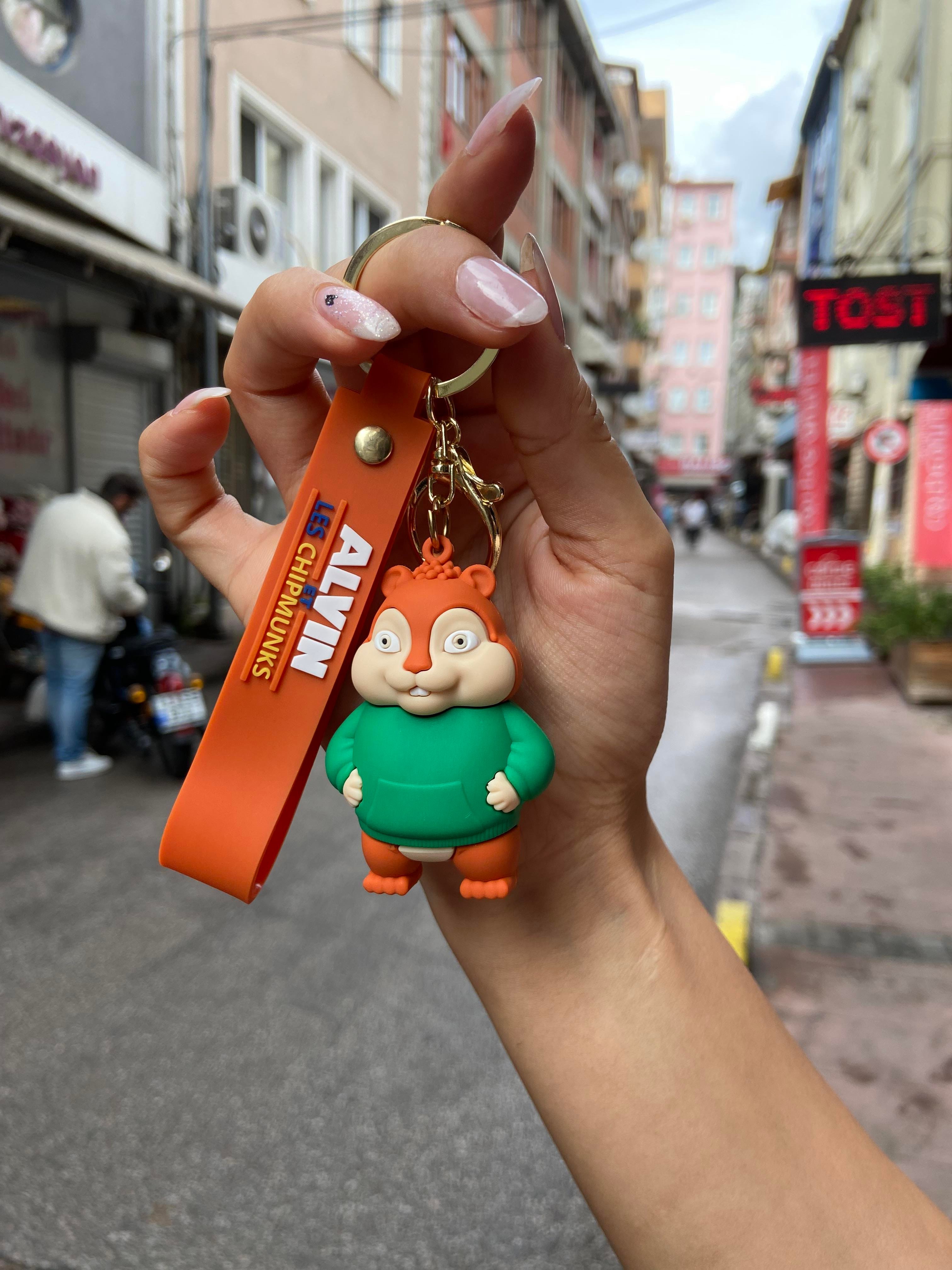 Alvin ve Sincapları Karakterleri Silikon Anahtarlık Çanta Süsü