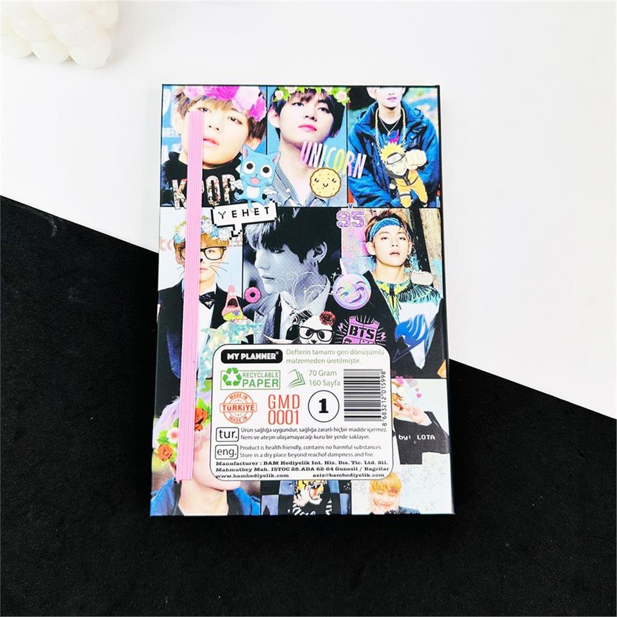Bts Unicorn Tasarımlı Lastikli Defter