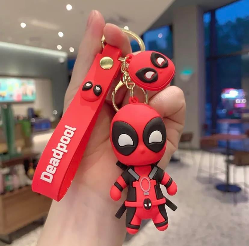 Deadpool 3D Silikon Anahtarlık Kırmızı Siyah