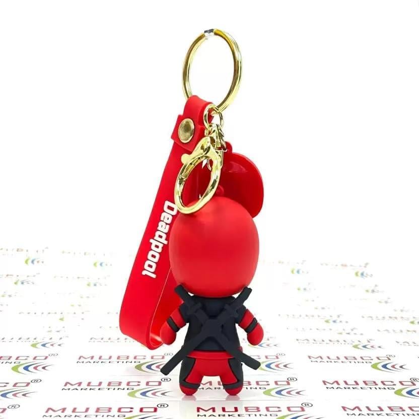 Deadpool 3D Silikon Anahtarlık Kırmızı Siyah