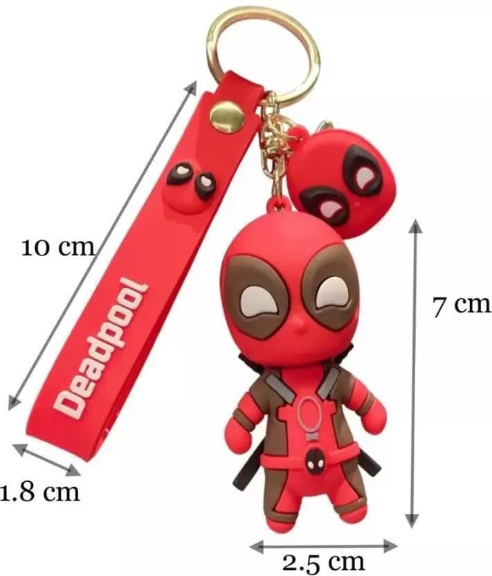 Deadpool 3D Silikon Anahtarlık Kırmızı Siyah