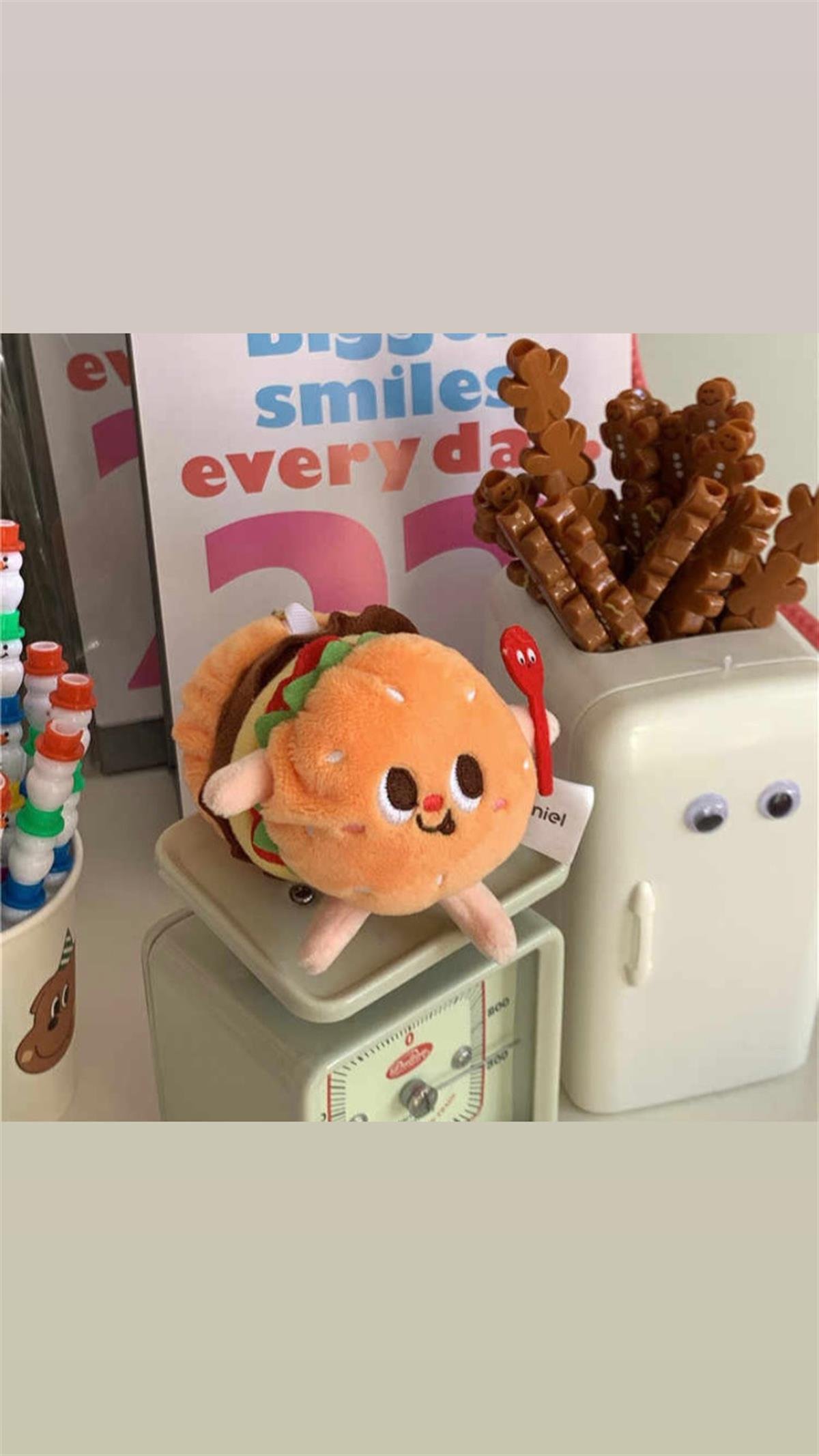 Hamburger Peluş Anahtarlık Çanta Süsü